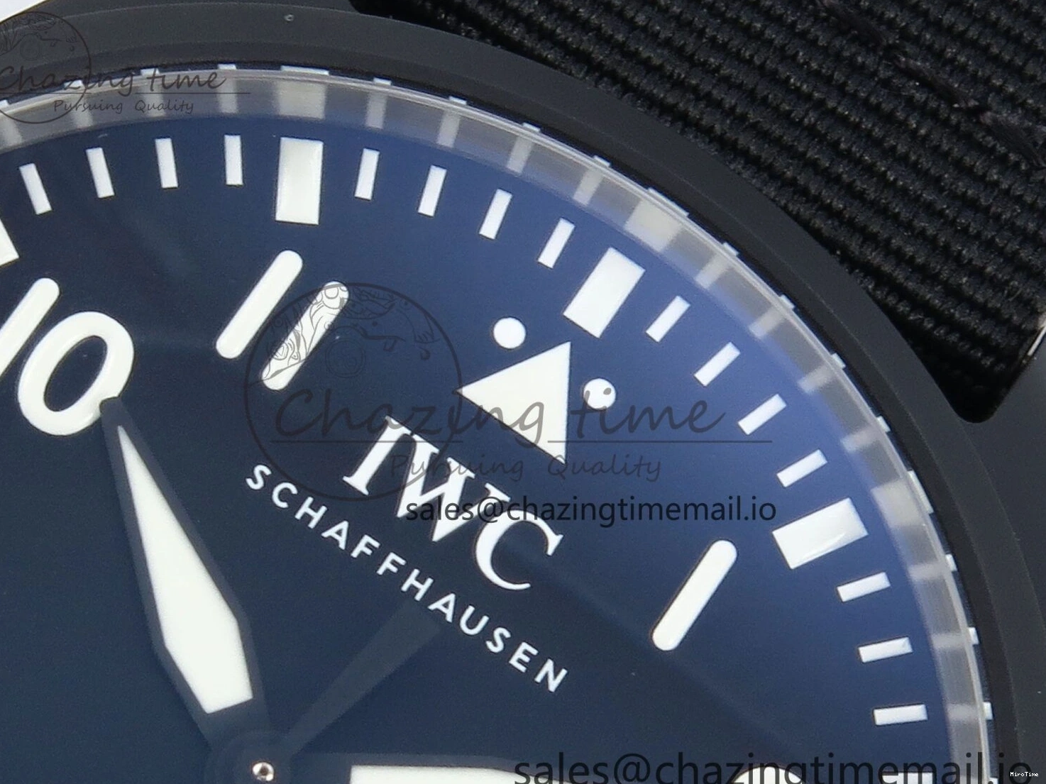 MIROTIME 1229 Durable Pilot Top Gun IW326901 M+F 1:1 Best Edition Black Dial on Black Nylon Strap MY 7003